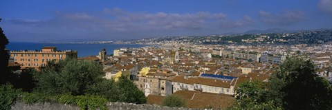 Framed Aerial View Of A City, Nice, France Print