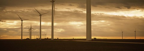Framed Wind turbines in a field, Amarillo, Texas, USA Print