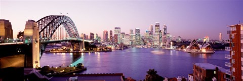 Framed Bridge over an inlet, Sydney Harbor Bridge, Sydney, New South Wales, Australia Print