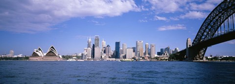 Framed Sydney Harbor Bridge and Skyscrapers, Sydney, Australia Print