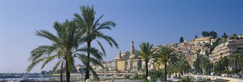 Framed Building On The Waterfront, Menton, France Print