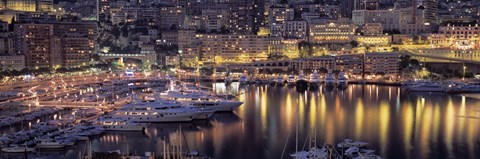 Framed Harbor, Monte Carlo, Monaco Print