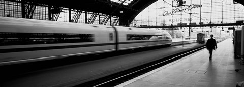 Framed Train leaving a Station, Cologne, Germany Print