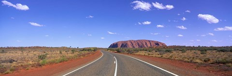 Framed Road and Ayers Rock Australia Print