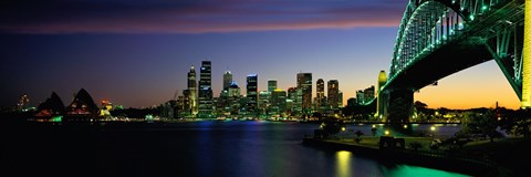 Framed Sydney Australia at dusk Print