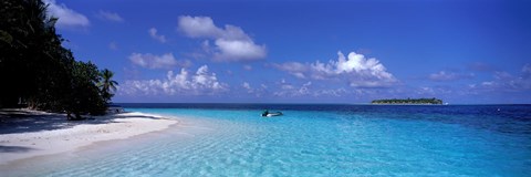 Framed Tropical Beach Ihru Maldives Print