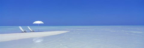 Framed Beach Scene, Digufinolhu, Maldives Print