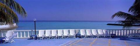 Framed Lounge Chairs, Giraavaru, Maldives Print