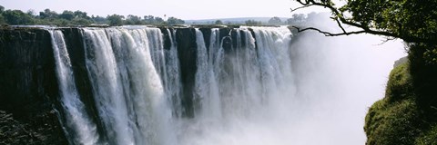 Framed Waterfall in a forest, Victoria Falls, Zimbabwe, Africa Print