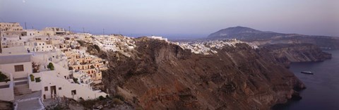 Framed Village on top of Cliffs, Santorini, Greece Print