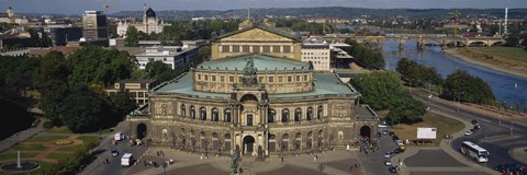 Framed High Angle View Of An Opera House, Semper Opera House, Dresden, Germany Print