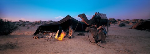 Framed Bedouin Camp, Tunisia, Africa Print