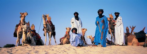 Framed Tuareg Camel Riders, Mali, Africa Print