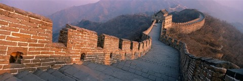 Framed High angle view of the Great Wall Of China, Mutianyu, China Print