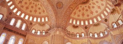 Framed Interior, Blue Mosque, Istanbul, Turkey Print