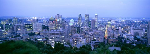 Framed Cityscape at dusk, Montreal, Quebec, Canada Print