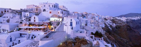 Framed White washed buildings, Santorini, Greece Print