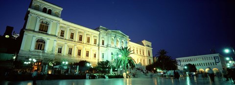 Framed Town square, Syros, Cyclades Islands, Greece Print