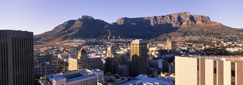 Framed Aerial View of Cape Town and Table Mountain Print