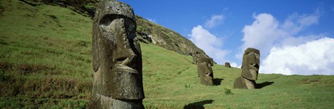 Framed Stone Heads, Easter Islands, Chile Print