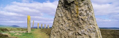 Framed Ring Of Brodgar with view of a loch, Orkney Islands, Scotland, United Kingdom Print