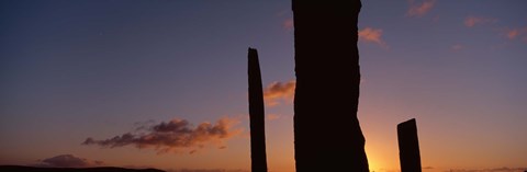 Framed Stones Of Stenness at Dusk Print