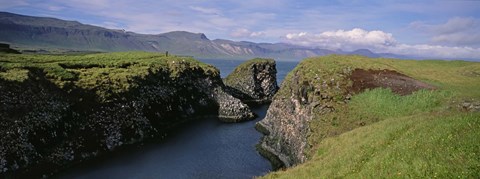 Framed Water Flowing From The Valley, Snaefellsnes Peninsula, Iceland Print
