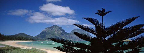 Framed Panoramic View Of A Coastline, Lord Howe Island, Australia Print