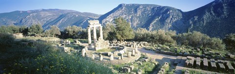 Framed Greece, Delphi, The Tholos, Ruins of the ancient monument Print