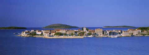Framed City On The Waterfront, Kpapan, Sibenik, Croatia Print