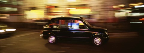 Framed England, London, Black cab in the night Print