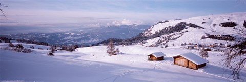 Framed Italy, Italian Alps, High angle view of snowcovered mountains Print
