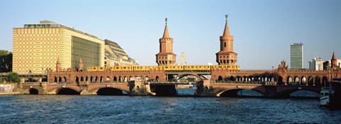 Framed Bridge on a river, Oberbaum Brucke, Berlin, Germany Print