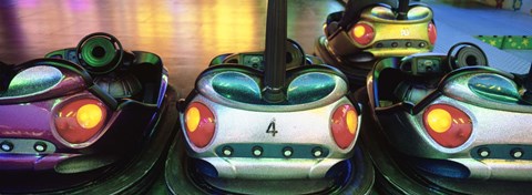 Framed Close-up of bumper cars, Amusement Park, Stuttgart, Germany Print