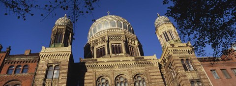 Framed Low Angle View Of Jewish Synagogue, Berlin, Germany Print