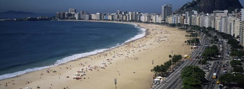 Framed High Angle View Of The Beach, Rid De Janeiro, Brazil Print