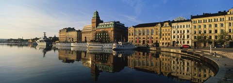 Framed Reflection Of Buildings On Water, Stockholm, Sweden Print