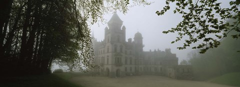 Framed Castle Covered With Fog, Dunrobin Castle, Highlands, Scotland, United Kingdom Print