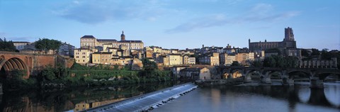 Framed Arch bridge across a river, River Tarn, Albi, France Print
