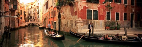 Framed Tourists in a gondola, Venice, Italy Print