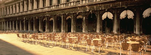 Framed Chairs Outside A Building, Venice, Italy Print