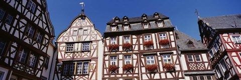 Framed Low Angle View Of Decorated Buildings, Bernkastel-Kues, Germany Print