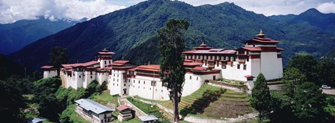 Framed Castle On A Mountain, Trongsar Dzong, Trongsar, Bhutan Print