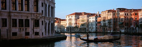 Framed Gondola in a canal, Grand Canal, Venice, Italy Print