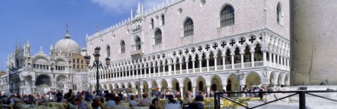 Framed Tourist Outside A Cathedral, St. Mark&#39;s Cathedral, St. Mark&#39;s Square, Venice, Italy Print