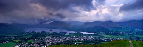 Framed Storm Clouds Over A Landscape, Keswick, Derwent Water, Lake District, Cumbria, England, United Kingdom Print