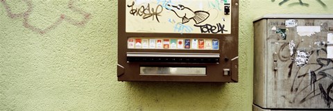 Framed Close-up of a cigarette vending machine, Stuttgart, Baden-Wurttemberg, Germany Print