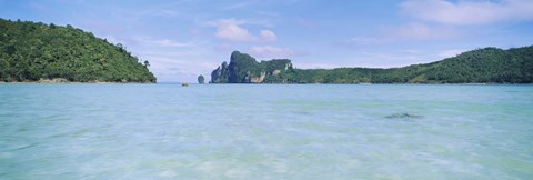 Framed Hills in the ocean, Loh Dalum Bay, Ko Phi Phi Don, Phi Phi Islands, Thailand Print