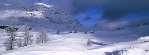 Framed Snowcapped mountain in a polar landscape, Simplon pass, Switzerland Print