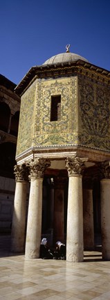 Framed Two people sitting in a mosque, Umayyad Mosque, Damascus, Syria Print